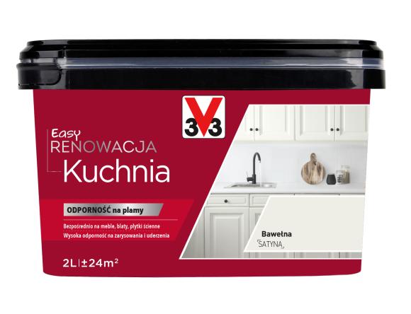 V33 Farba EASY RENOWACJA KUCHNIA BAWEŁNA SATYNA 2L_Remontownia24.pl