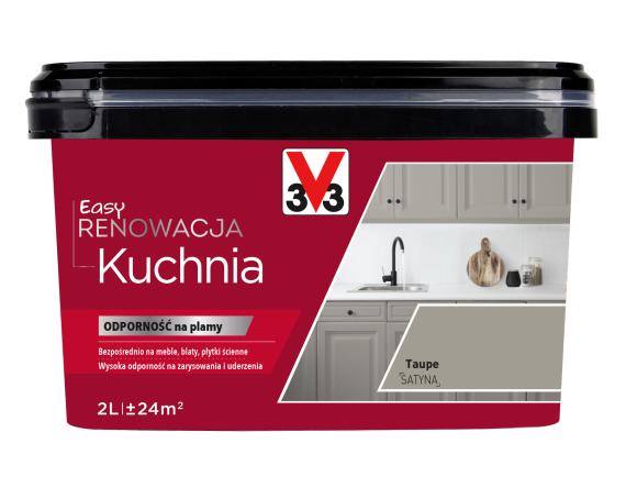 V33 Farba EASY RENOWACJA KUCHNIA TAUPE SATYNA 2L_Remontownia24.pl