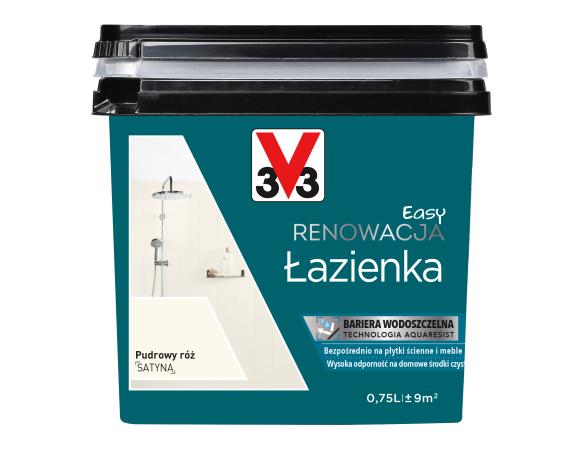 V33 Farba EASY RENOWACJA ŁAZIENKA PUDROWY RÓŻ SATYNA 0,75L_Remontownia24.pl