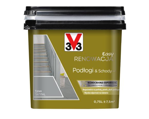 V33 Farba EASY RENOWACJA PODŁOGI & SCHODY TYTAN SATYNA 0,75L_Remontownia24.pl