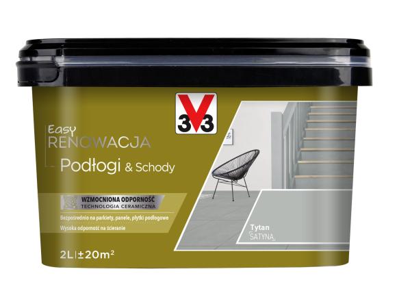 V33 Farba EASY RENOWACJA PODŁOGI & SCHODY TYTAN SATYNA 2L_Remontownia24.pl