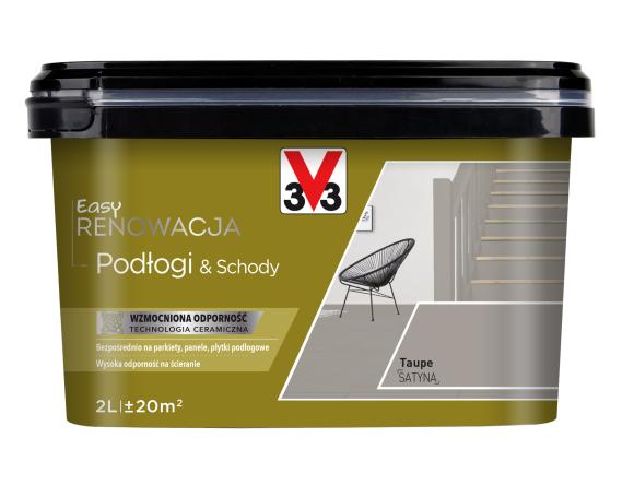 V33 Farba EASY RENOWACJA PODŁOGI & SCHODY TAUPE SATYNA 2L_Remontownia24.pl