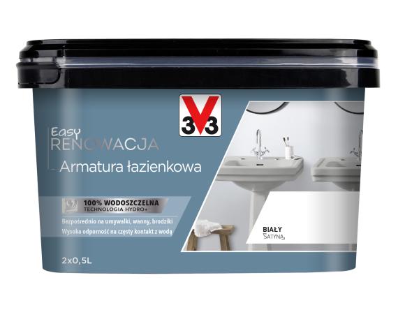 V33 Farba EASY RENOWACJA ARMATURA ŁAZIENKI BIAŁY SATYNA 1L_Remontownia24.pl