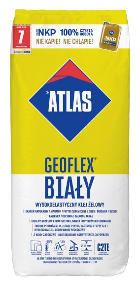 ATLAS GEOFLEX BIAŁY KLEJ ŻELOWY WYSOKOELASTYCZNY (2-15 mm), Typ C2TE 25kg_Remontownia24.pl