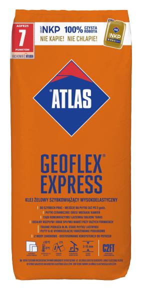 ATLAS GEOFLEX EXPRESS KLEJ ŻELOWY SZYBKOWIĄŻĄCY WYSOKOELASTYCZNY (2-15 mm), Typ C2FT 25kg _Remontownia24.pl