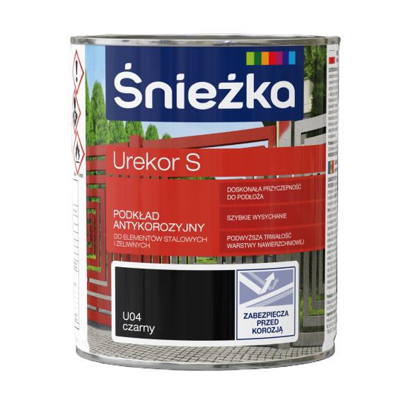 Farba Śnieżka UREKOR S PODKŁAD ANTYKOROZYJNY CZARNY U03 0,8L_Remontownia24.pl