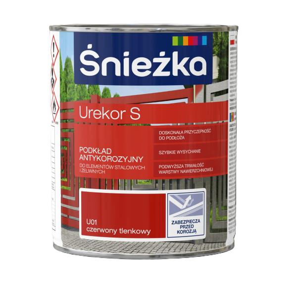 Farba Śnieżka UREKOR S PODKŁAD ANTYKOROZYJNY CZERWONY TLENKOWY U01 0,8L_Remontownia24.pl