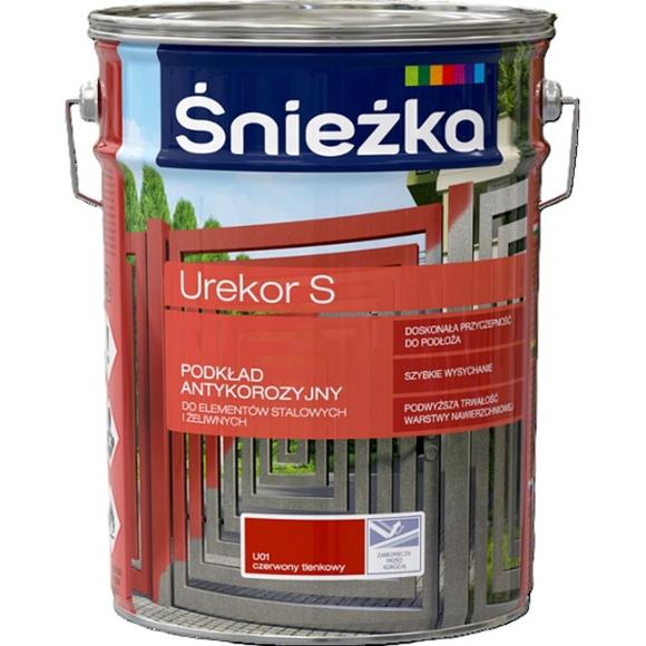 Farba Śnieżka UREKOR S PODKŁAD ANTYKOROZYJNY CZERWONY TLENKOWY U01 5L_Remontownia24.pl