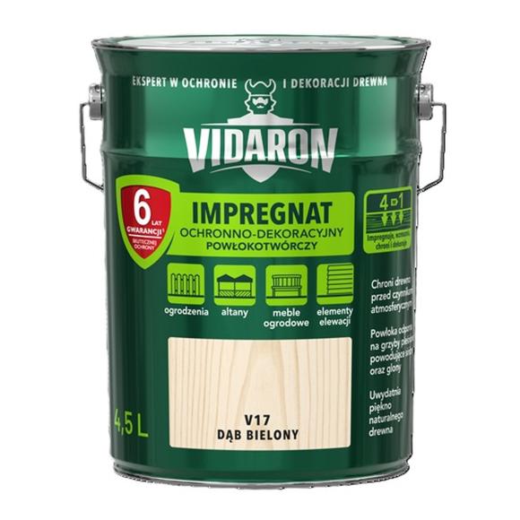 Vidaron Impregnat OCHRONNO-DEKORACYJNY POWŁOKOTWÓRCZY V17 DĄB BIELONY 4,5L_Remontownia24.pl