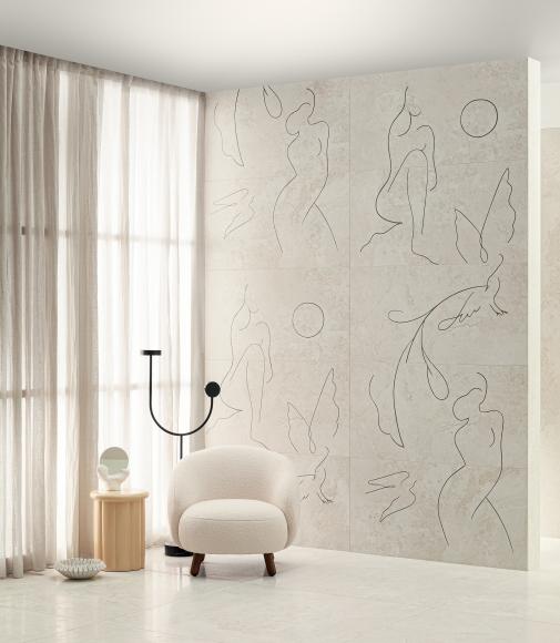 Tubądzin płytka gresowa TERI IVORY SATYNA STRUKTURA 119,8x119,8 (5)