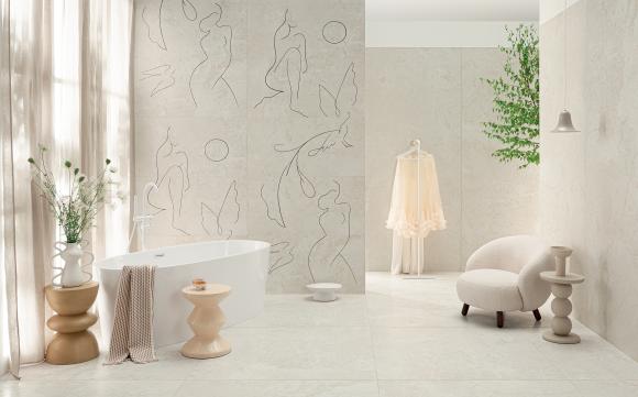 Tubądzin płytka gresowa TERI IVORY SATYNA STRUKTURA 59,8x119,8 (6)