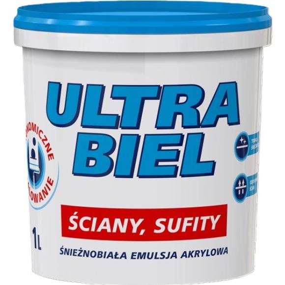 Farba Śnieżka ULTRA BIEL Śnieżnobiała Farba Akrylowa 1L (1)