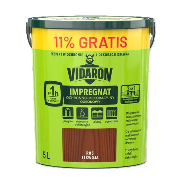Vidaron Impregnat OCHRONNO-DEKORACYJNY OGRODOWY R05 SEKWOJA 4,5L+11% Gratis (1)