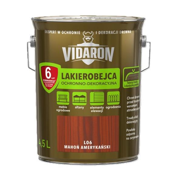 Vidaron Lakierobejca OCHRONNO-DEKORACYJNA L06 MAHOŃ AMERYKAŃSKI 4,5L (1)