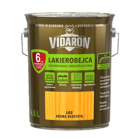 Vidaron Lakierobejca OCHRONNO-DEKORACYJNA L02 SOSNA ZŁOCISTA 4,5L (1)