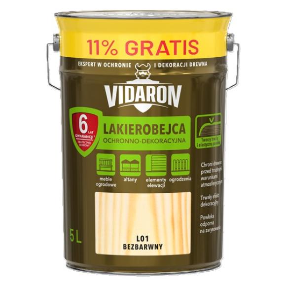 Vidaron Lakierobejca OCHRONNO-DEKORACYJNA L01 BEZBARWNY 4,5L+11% Gratis (1)