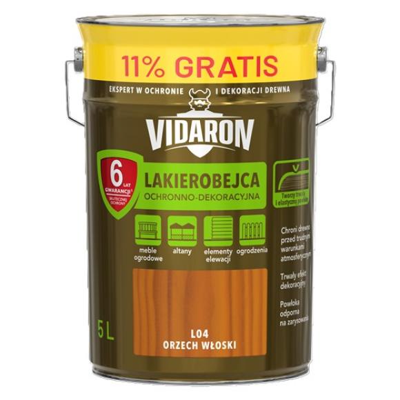 Vidaron Lakierobejca OCHRONNO-DEKORACYJNA L04 ORZECH WŁOSKI 4,5L+11% Gratis (1)