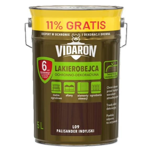Vidaron Lakierobejca OCHRONNO-DEKORACYJNA L09 PALISANDER INDYJSKI 4,5L+11% Gratis (1)