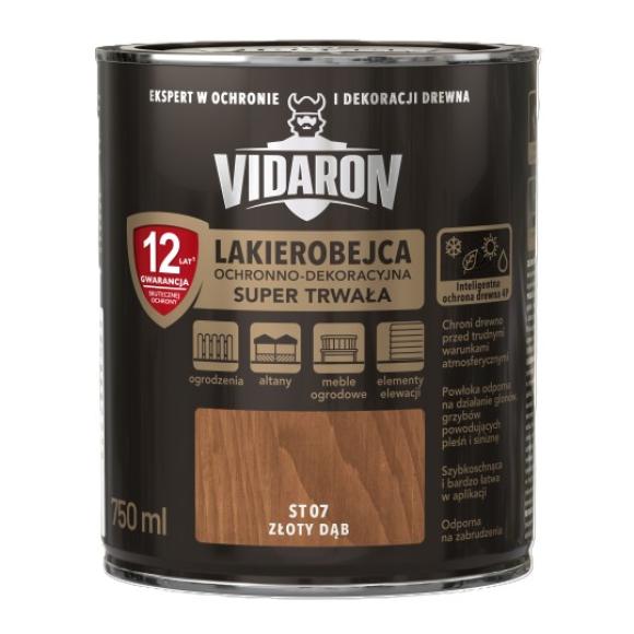 Vidaron Lakierobejca OCHRONNO-DEKORACYJNA SUPER TRWAŁA ST07 ZŁOTY DĄB 0,75L (1)