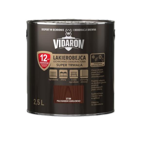 Vidaron Lakierobejca OCHRONNO-DEKORACYJNA SUPER TRWAŁA ST04 PALISANDER KRÓLEWSKI 2,5L (1)