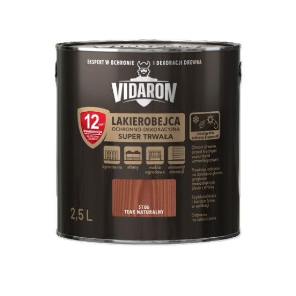 Vidaron Lakierobejca OCHRONNO-DEKORACYJNA SUPER TRWAŁA ST06 TEAK NATURALNY 2,5L (1)