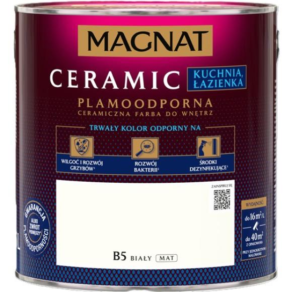 Farba Magnat Ceramic Kuchnia Łazienka CZYSTA BIEL/BIAŁY 2,5L B5 (1)