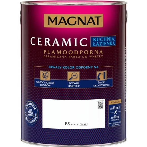 Farba Magnat Ceramic Kuchnia Łazienka CZYSTA BIEL/BIAŁY 5L B5 (1)