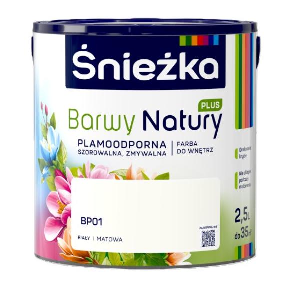 Farba Śnieżka BARWY NATURY PLUS Biały BP01 2,5L (1)