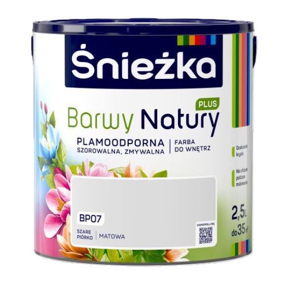 Farba Śnieżka BARWY NATURY PLUS Szare Piórko BP07 2,5L (1)