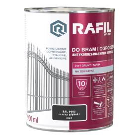 RAFIL Do Bram i Ogrodzeń  czarny  MAT RAL9005 0,9L