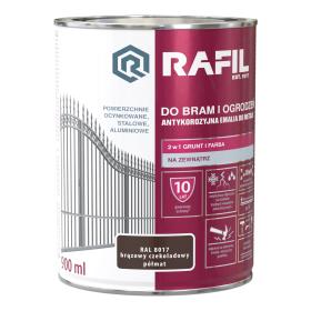 RAFIL Do Bram i Ogrodzeń  Brąz czekoladowy pół mat RAL8017 0,9L