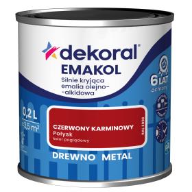 Farba Dekoral EMAKOL Czerwony Karminowy Połysk 0,2L