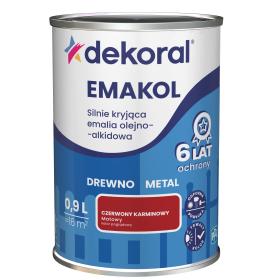 Farba Dekoral EMAKOL Czerwony Karminowy Matowy 0,9L