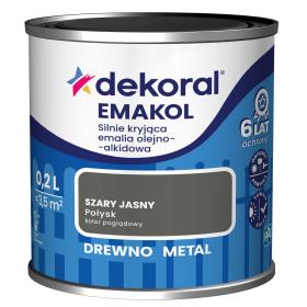 Farba Dekoral EMAKOL Szary Jasny Połysk 0,2L