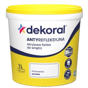 Farba Dekoral POLINAK PLUS Antyrefleksyjna Śnieżnobiała 1L