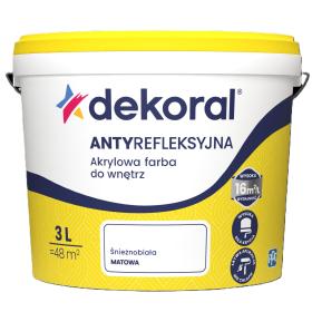 Farba Dekoral POLINAK PLUS Antyrefleksyjna Śnieżnobiała 3L