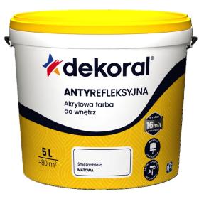 Farba Dekoral POLINAK PLUS Antyrefleksyjna Śnieżnobiała 5L