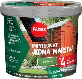 Obrazek dla: ALTAX Impregnat Jedna Warstwa 4lata Zielony 4,5L_Remontownia24.pl