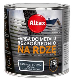 Altax Farba Do METALU BEZPOŚREDNIO NA RDZĘ ANTRACYT PÓŁMAT 250ml 