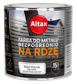 Altax Farba Do METALU BEZPOŚREDNIO NA RDZĘ BIAŁY POŁYSK 250ml 