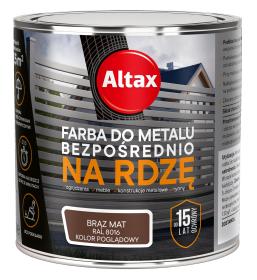 Altax Farba Do Metalu BEZPOŚREDNIO NA RDZĘ BRĄZOWY MAT 0,25L_Remontownia24.pl
