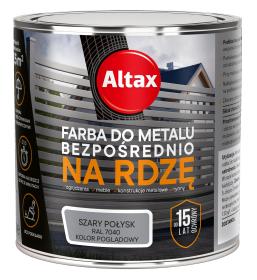 Altax Farba Do Metalu BEZPOŚREDNIO NA RDZĘ SZARY POŁYSK 0,25L_Remontownia24.pl