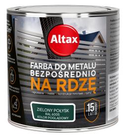 Obrazek dla: Altax Farba Do Metalu BEZPOŚREDNIO NA RDZĘ ZIELONY POŁYSK 0,25L_Remontownia24.pl