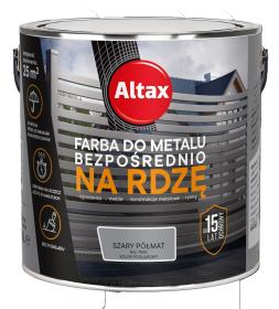 Altax Farba Do Metalu BEZPOŚREDNIO NA RDZĘ SZARY PÓŁMAT 2,5L_Remontownia24.pl