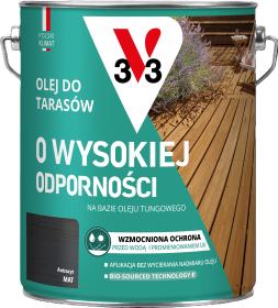 V33 Olej Do Tarasów o Wysokiej Odporności Antracyt 4,5L_Remontownia24.pl
