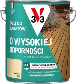V33 Olej Do TARASÓW O WYSOKIEJ ODPORNOŚCI BEZBARWNY 4,5L_Remontownia24.pl