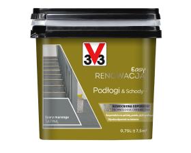 V33 Farba EASY RENOWACJA PODŁOGI & SCHODY SZARY MARENGO SATYNA 0,75L_Remontownia24.pl