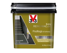 V33 Farba EASY RENOWACJA PODŁOGI & SCHODY CIEMNY GRAFIT SATYNA 0,75L_Remontownia24.pl