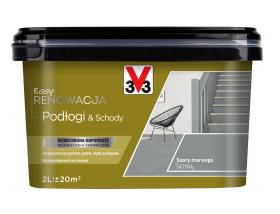 V33 Farba EASY RENOWACJA PODŁOGI & SCHODY SZARY MARENGO SATYNA 2L_Remontownia24.pl