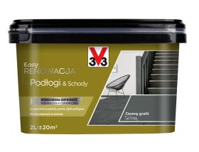 V33 Farba EASY RENOWACJA PODŁOGI & SCHODY CIEMNY GRAFIT SATYNA 2L_Remontownia24.pl